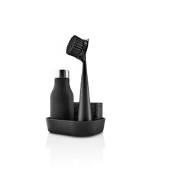 EVA SOLO | Dishwashing Set | Soap Dish, Liquid Soap Dispenser, Dish Brush & Sponge | Dish Washing Accessories | Black
