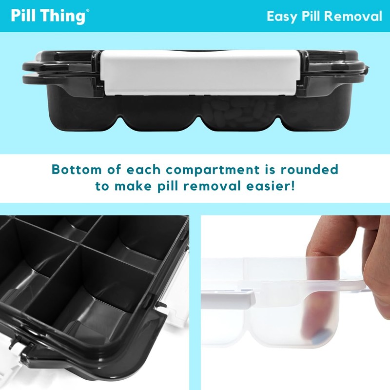 20 Compartment Large Pill Case with Airtight Seal - Silicone