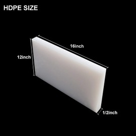 High-Density Polyethylene (HDPE) Plastic Sheet 1/2" Thick 12" X 16"- White HDPE Sheet,for Machining, Home Improvements, DIY Projects, Engineering,High-Density Polyethylene Plastic Block (Pack of 1)