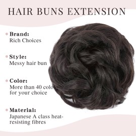 Hair Extensions Hairpiece Scrunchie Bun Wavy Natural Like Real Hair Extensions Updo Hairstyles Messy Ponytail Voluminous Hair Scrunchie Bleached Blonde