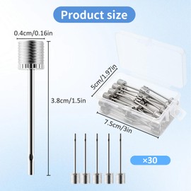 Daryunk 30pcs Air Pump Needle with Side Holes, Needle Pump Adaptor, Sport Air Pin Adapter Valve, for Basketball, Football, Volleyball, Soccer or Rugby Balls
