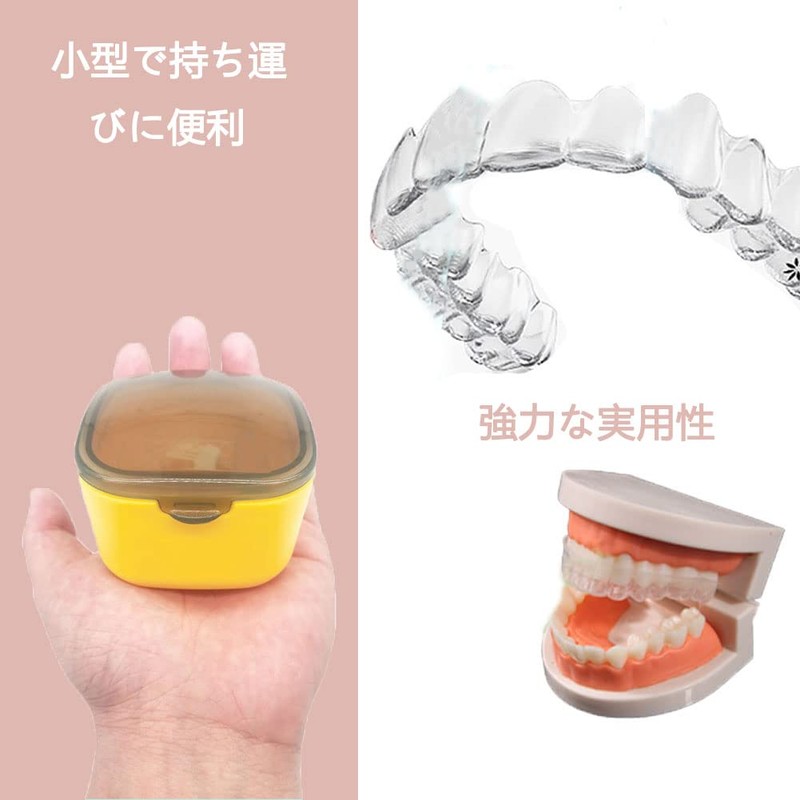 Portable Denture Case Cute Denture Case Denture Cleaning Case Partial