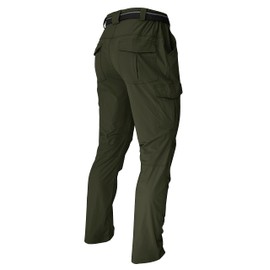WENRONSTA Men's Hiking Work Cargo Pants Quick-Dry Lightweight Waterproof 6 Pockets Outdoor Mountain Fishing Camping Pants Army Green M
