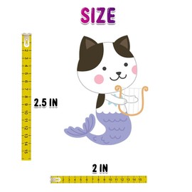 20-Piece Mermaid Cat Stickers Set - Whimsical Vinyl Decals for Laptops, Water Bottles, Scrapbooks - Perfect for Fantasy & Animal Lovers