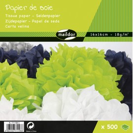 Clairefontaine - Ref 771198C - Maildor Tissue Paper (500 Sheets per Pack) - 16 x 16cm, 18gsm Paper Material - Suitable for Wrapping, Card Making & Crafting - Assorted Colours