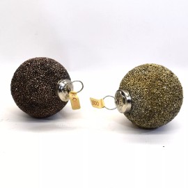 ROOST Sparkle Glass Ball Ornaments Warm Gold 3" Set of 6 Quality