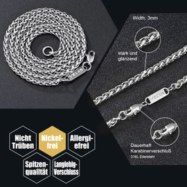 VEXXS Link Chain Men's Gold Chain, 18 K Gold Plated Men's Chain, 3/4 mm Necklace for Men, Jewellery Gift, 46-66 cm, Stainless Steel