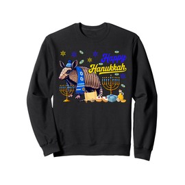 Happy Hanukkah Armadillo Costume Jewish Menorah Dreidel Sweatshirt