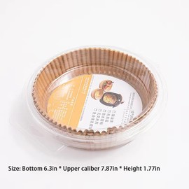 Air Fryer Paper Liners, 50PCS Non-stick Disposable Liners, Baking Paper for Air Fryer Oil-proof, Water-proof, Food Grade Parchment for Baking Roasting Microwave (50Pcs-6.3 inch) ﻿