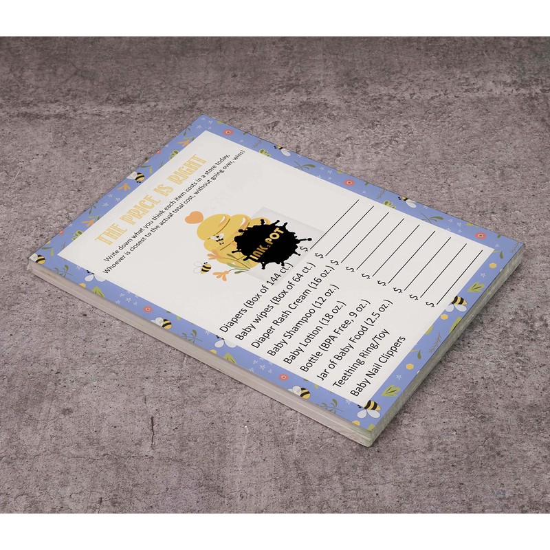 Inkdotpot The Price Is Right Baby Shower Game - Girl/Boy