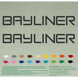 Pair of Bayliner Compatible Replacement Decals Vinyl Stickers Boat Outboard Motor Set of 2 (24", Black 070)