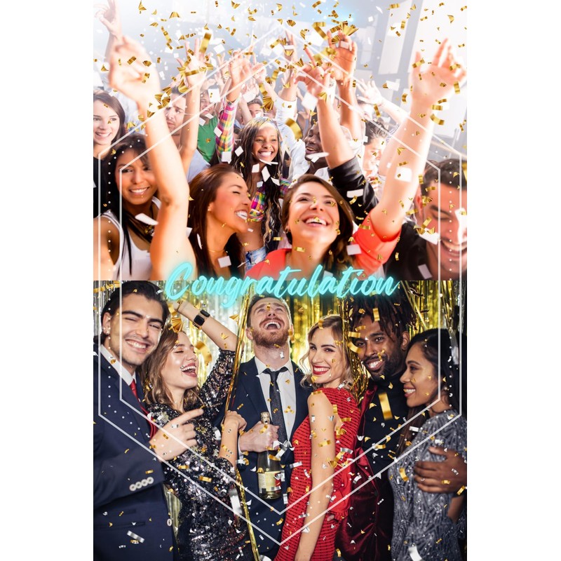 Daisybee Confetti, Glitter, Gold, Silver, Gold, Silver, 10.6 oz (300