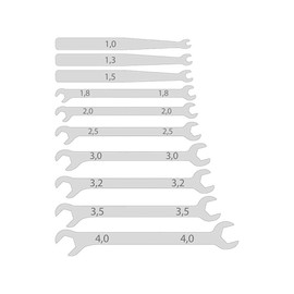 Micro Combination Spanner Set, 10 Pieces, 1-4 mm for Model Train, Model Making, Hobby