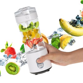 Compuaddict - Personal Blender Shakes and Smoothies 13 OZ Individual Mini Blender USB Rechargeable Fresh Juice Portable Blender Travel Blender (White)