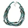 Avalaya 3 Strand Layered Glass/Shell Bead Necklace In Malachite Green/Emerald
