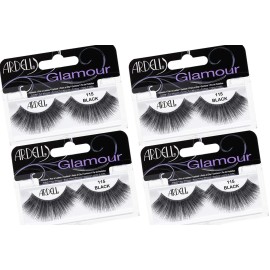 Ardell False Eyelashes Glamour #115 Black (4 Pack)