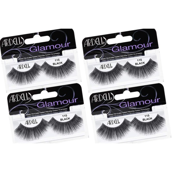 Ardell False Eyelashes Glamour #115 Black (4 Pack)