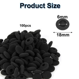100Pcs Earphone Sponge Mesh Cushion Pads,Replacement Foam Earbud Earpad,Ear Earbuds Headset Sponge Covers,Foam Earbud Earpad Replacement Sponge Covers For Earphones & Headphones (Single hole black)
