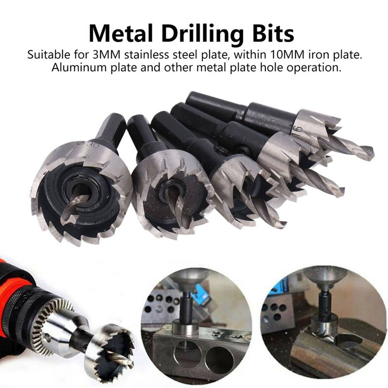 5Pcs Metal Hole Saw 16‑30mm High Speed Steel Wear Resistant