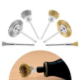 Aracombie 36 Pack Wire Wheel Brush Set, 1/8 Inch Shank Pure Brass and Stainless Steel Brush Kit Rotary Buffing Brush Wheel, Rust Removal Tool Set, Wire Pen Brush + Bowl-Shape Brushes + T-Shape Brushes
