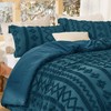 Bedsure Tufted Boho Comforter Set King Size - Teal Boho