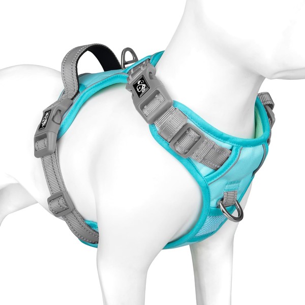 PHOEPET Anti-Pull Dog Harness, Reflective Adjustable Puppy Safety Harness for