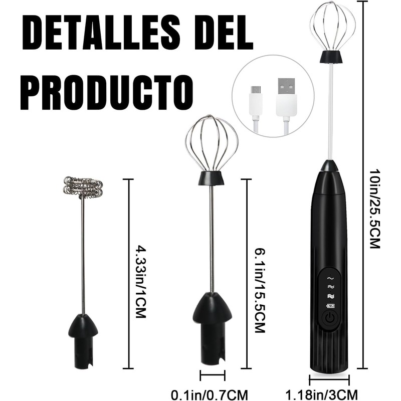 AGTOWM Espumador de Leche de Agitador Eléctrico de Mano, mini