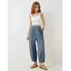 Xiaoxuemeng Womens Baggy Wide Leg Pants Casual Elastic Waisted Palazzo