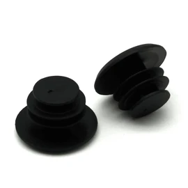 Reverse Plastic End Caps for Lock-On Handles Pack of 2 Black