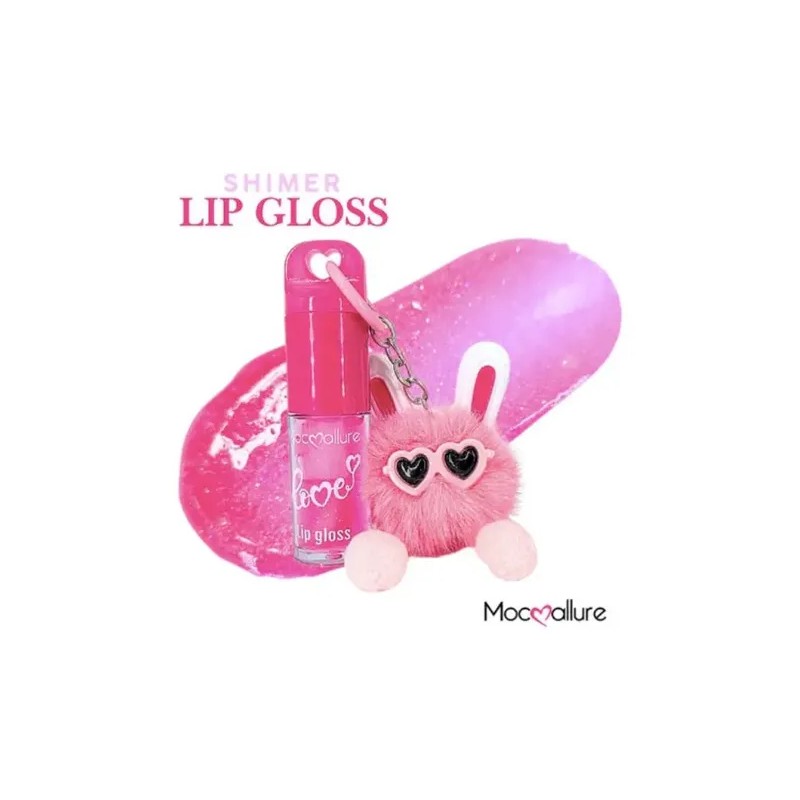 Brillo Labial Shimer Mocallure Con Llavero Conejito