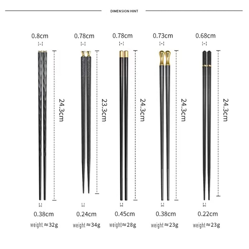 Chopsticks, 5 Pairs Premium Reusable Multicolour Chopsticks for Sushi Japanese
