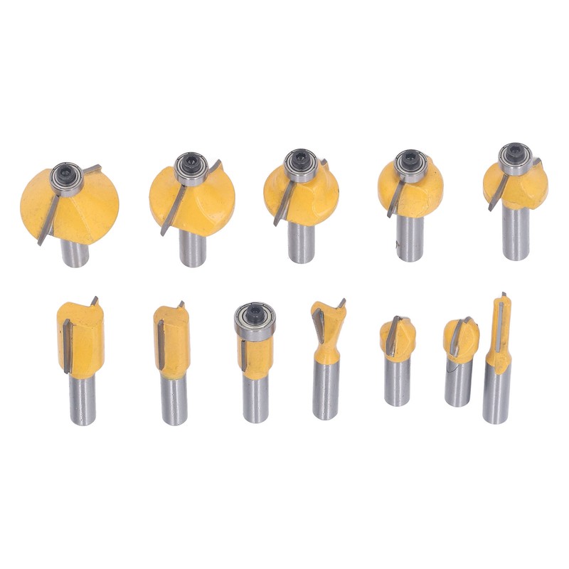12PCS Router Bits 8mm Shank Carbide Blade Woodworking Milling Cutter