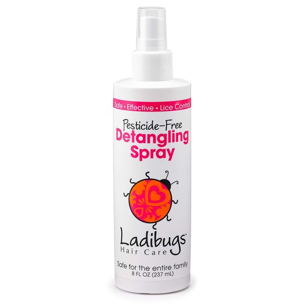 Ladibugs Detangler Spray 8oz | Best Kids Hair Detangling | Leave-in Conditioner & Head Lice Deterrent | Natural, Sulfate-Free, Made in The USA