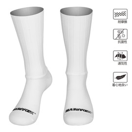Darevie DVA061 Aero Socks, Aero Socks, Cycle Socks, Unisex, Antibacterial, Odor Resistant, Breathable, Sweat Absorbent, Quick Drying, Compression, Bicycle, Road Bike, Running, Climbing, Football