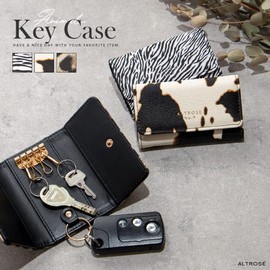 Alto Rose Safari Key Case, Women's, Men's, Compact, Smart Key, Card Slot, Thin, Haraco
