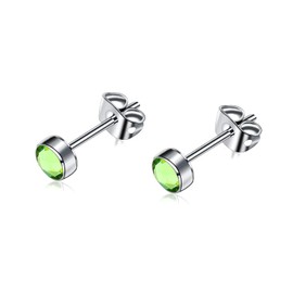 G23 Titanium Stud Earrings for Women, Men, Girls, Hypoallergenic, Nickel Free, 3 mm / 4 mm / 5 mm / 7 mm Crystal Earrings, Birthday Gift, Titanium, Crystal