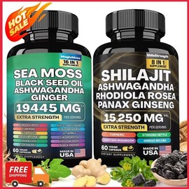 Sea Moss & Shilajit (Black Seed Oil, Turmeric, Ashwagandha, Ginger, Vitamin D)