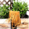 Front and Back Both Side Fringe Hippie Soft PU Leather
