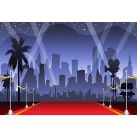 AOFOTO 10x7ft Red Carpet Backdrop Movie Night Stage Lighting Photography Background Celebrity Event Party Premiere Banner Photo Studio Props Kid Adult Artistic Portrait Activity Decoration Wallpaper