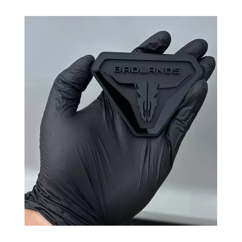 UsaStandard 2x Car Fender Badlands Long Horn Emblem Badge Black