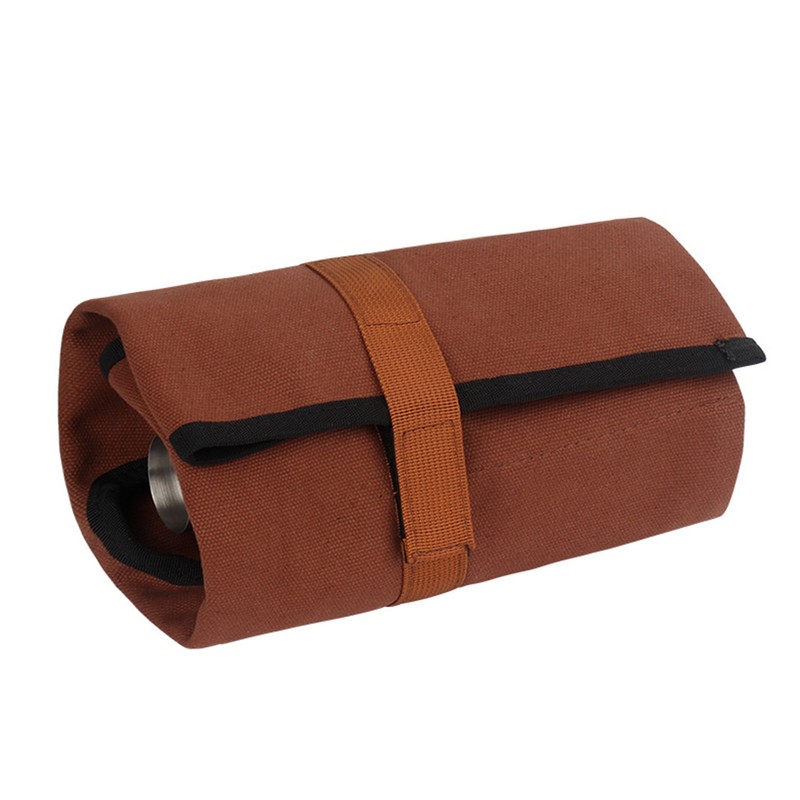 Canvas Cocktail Set Carry Bag Portable Folding Roll Strap Professional