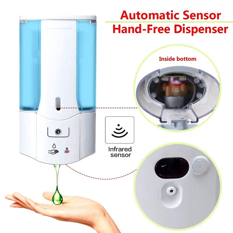 450mL Touchless Automatic Soap Dispenser Wall-Mounted Infrared Sensor Soap Shampoo