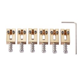 Dopro Solid Brass Guitar Roller Bridge Saddles Tremolo Bridge Roller Saddles for Strat ST/Tele TL Guitars 10.5mm Width Original Brass