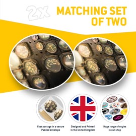 Vinyl Stickers (Set of 2) 10cm - Vintage Aircraft Gauges Instrument Decals for Laptops,Tablets,Luggage,Scrap Booking,Fridges, 12632