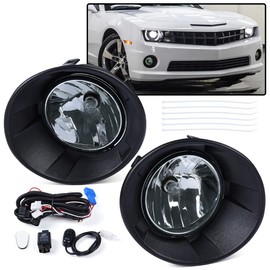 ALLGOOD Fog Lights w/Bulbs, Compatible with Chevy Camaro 2010-2013, Smoky Lens Front Bumper Driving Fog Lights Lamps 1Pair