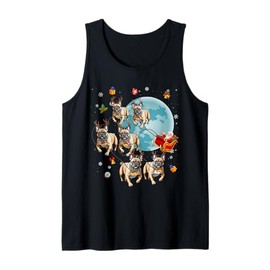 Cute Santa Claus Riding French Bulldog Xmas Christmas Tank Top