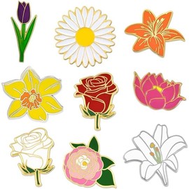 PinMart's Spring Time Flower Enamel Lapel Pin Set - Spring Season Gift Set