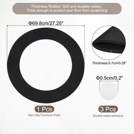 uxcell 27.5" Dia Non-Skid Rubber Furniture Pads for Hardwood Floors Protector, Round Non-Slip Furniture Grippers Pads for Recliners, Sofas, Couches
