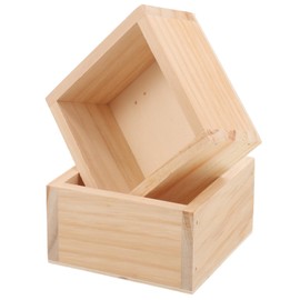 Kichvoe Wood Planter Box 2pcs Unfinished Wooden Flower Pot Rustic Succulent Planters Cube Planter Box Decorative Window Box for Table Centerpieces