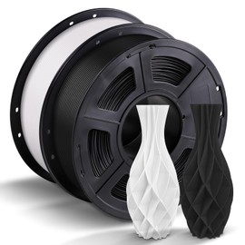 ANYCUBIC PLA Filament 1.75mm Bundle, 3D Printing PLA Filament 1.75mm Dimensional Accuracy +/- 0.02mm, 1KG Spool (2.2 lbs), 2KG Black+White